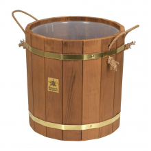 Запарник 18 л. (термо) с латунным обручем, пласт. вставкой, липа, "Банные штучки" 