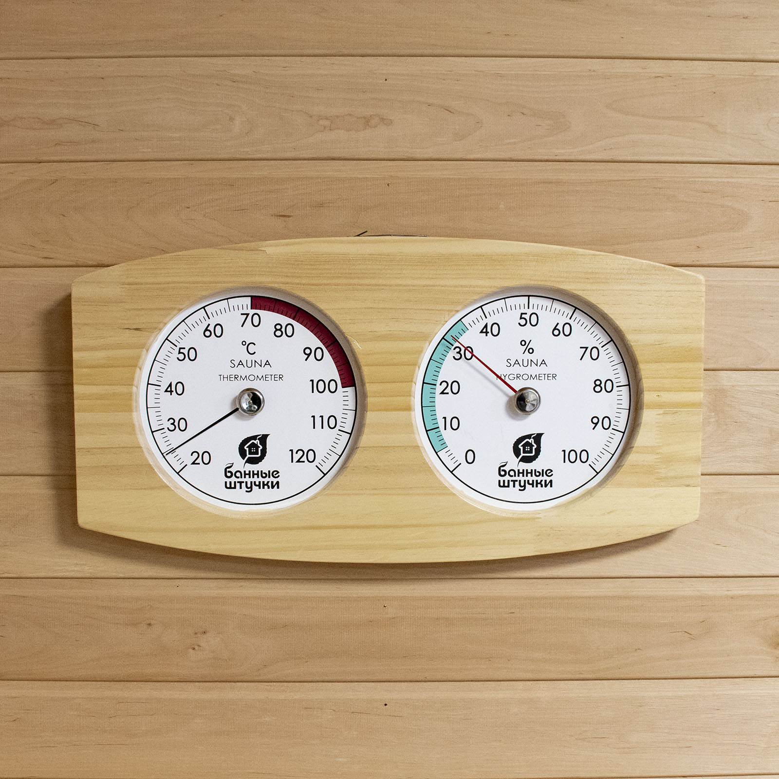 Термометр с гигрометром Банная станция, Большой Размер для бани и сауны "Банные штучки"