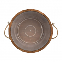 Шайка 10 л (термо) с латунным обручем, пласт. вставкой, липа, "Банные штучки" 