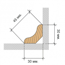 Плинтус Ольха черная "А" 45х2100 мм 