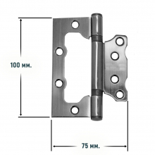 Петля накладная Vanger 100х75х2,3-P2-NIS 